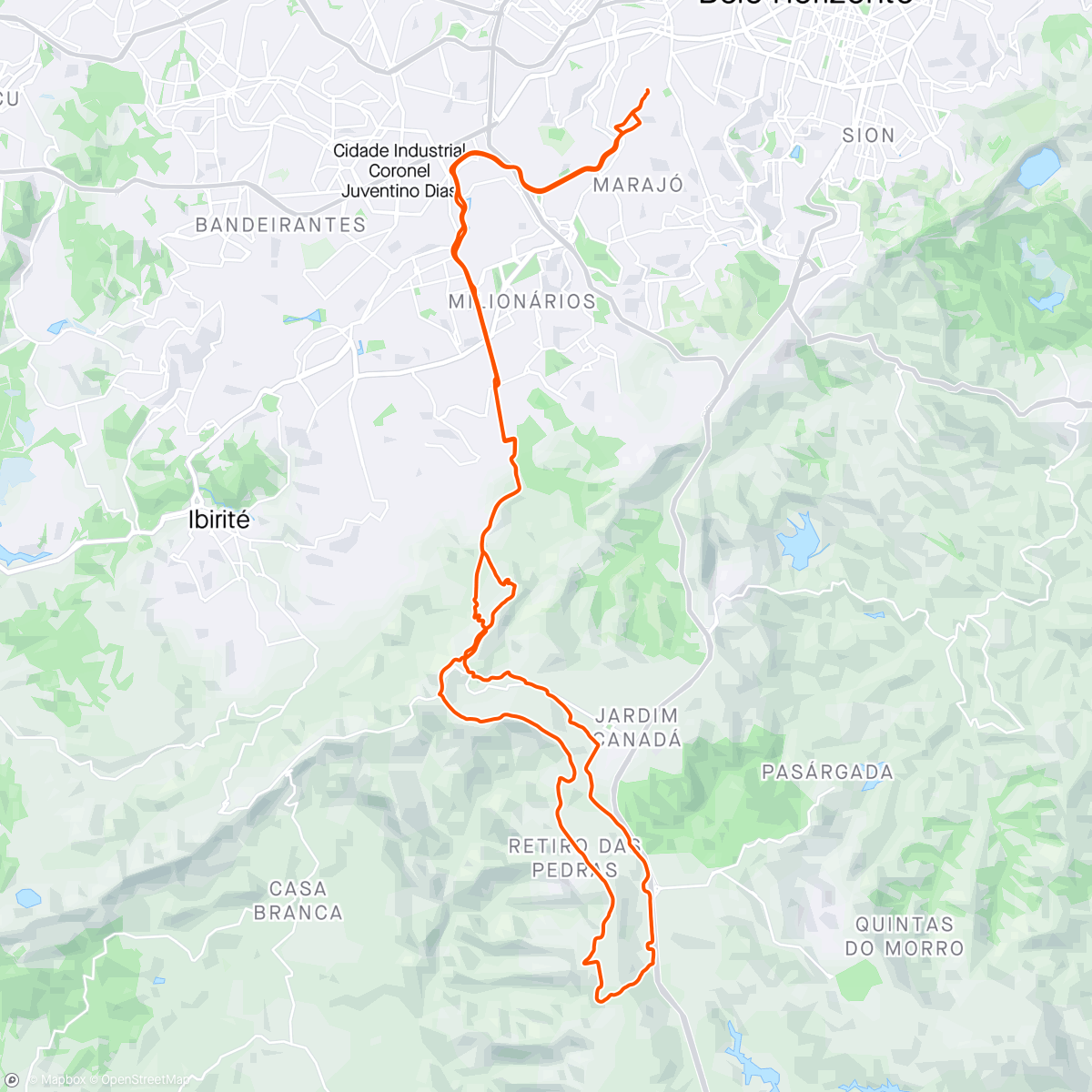 Map of the activity, Rola Moça/ Retiro