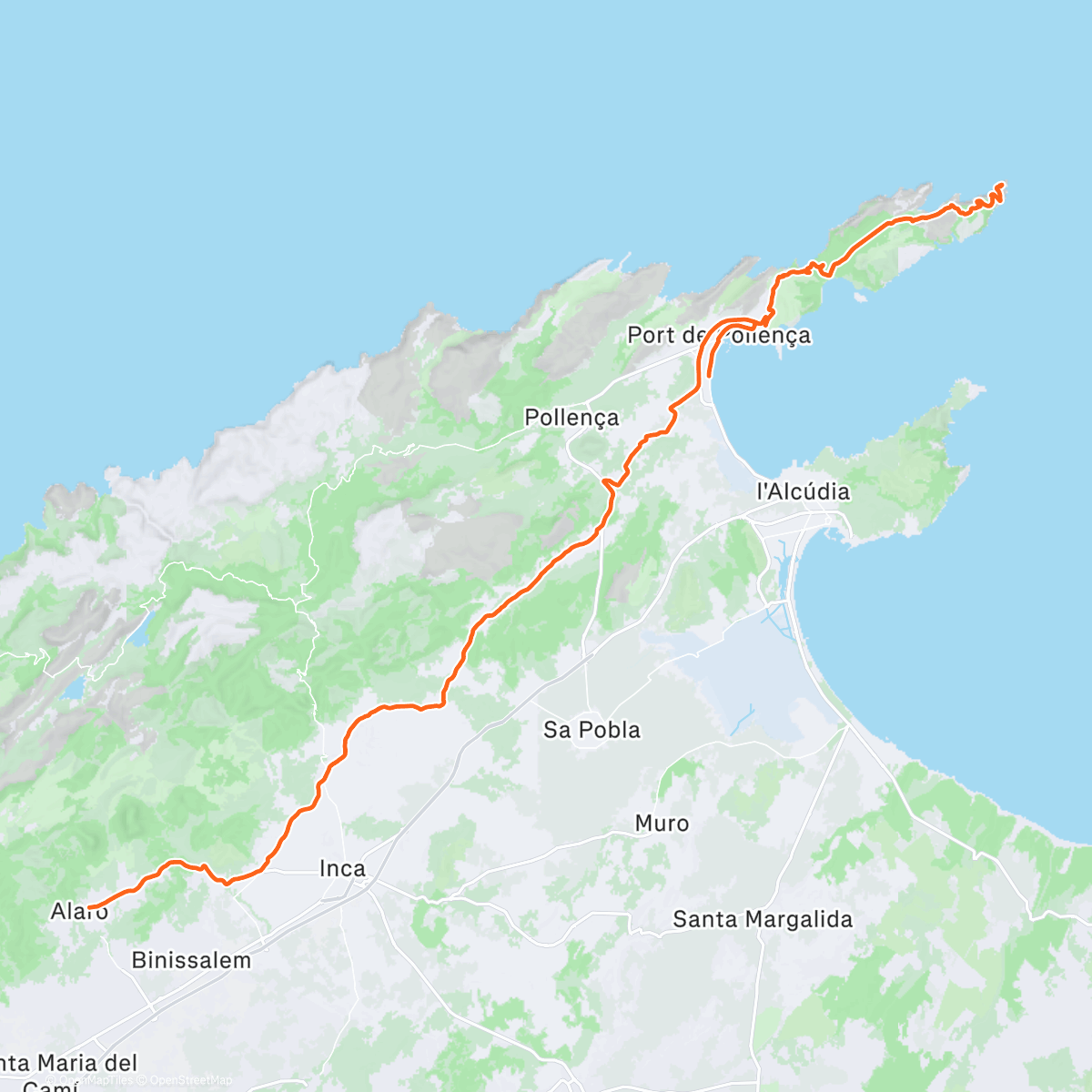 Map of the activity, Velocamp Mallorca - Day Six