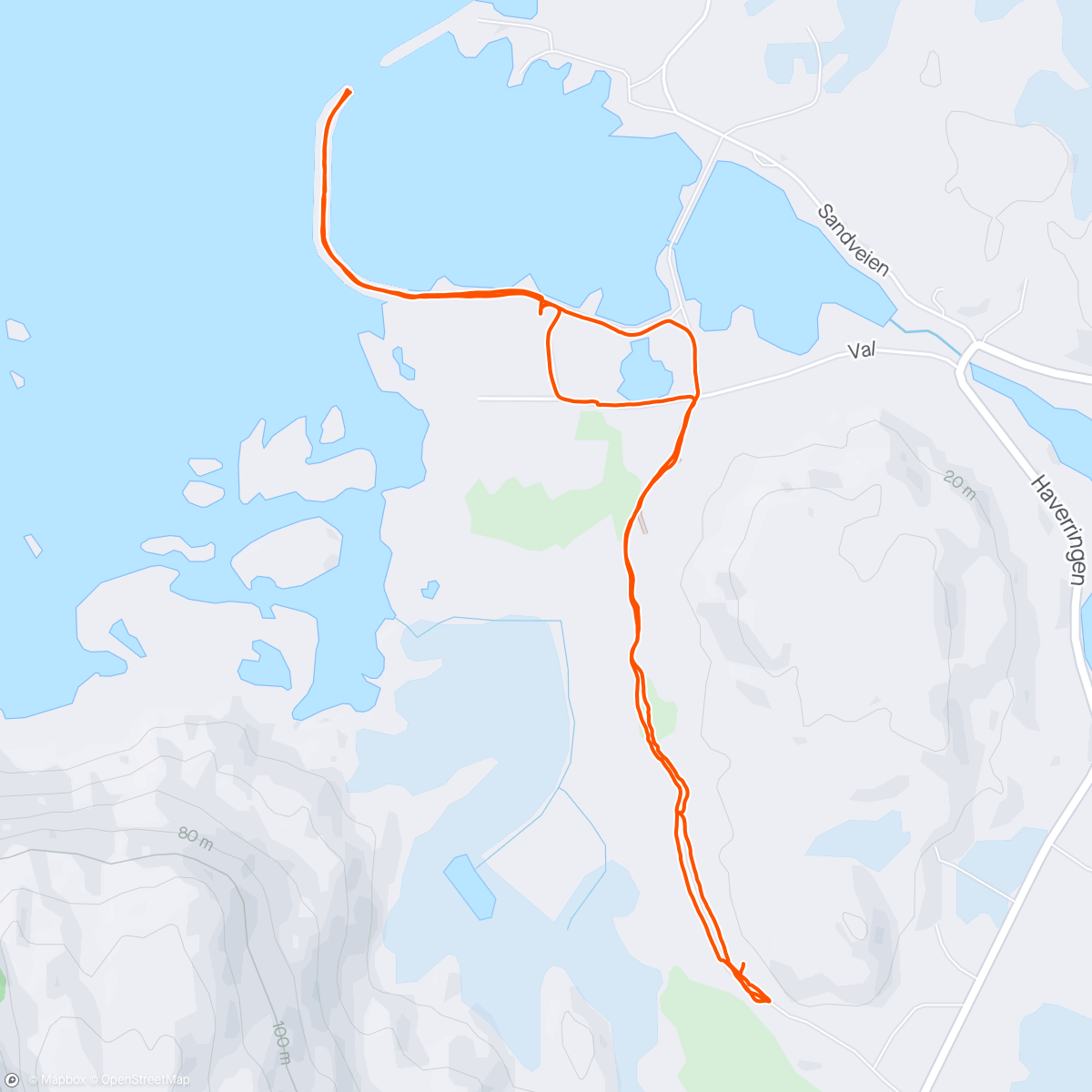 Map of the activity, Vestresand