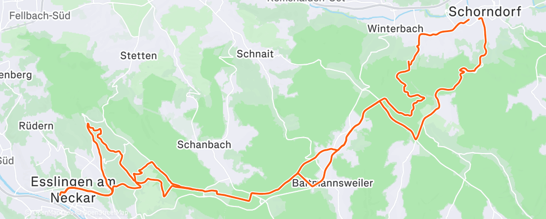 Map of the activity, Mittagsradfahrt