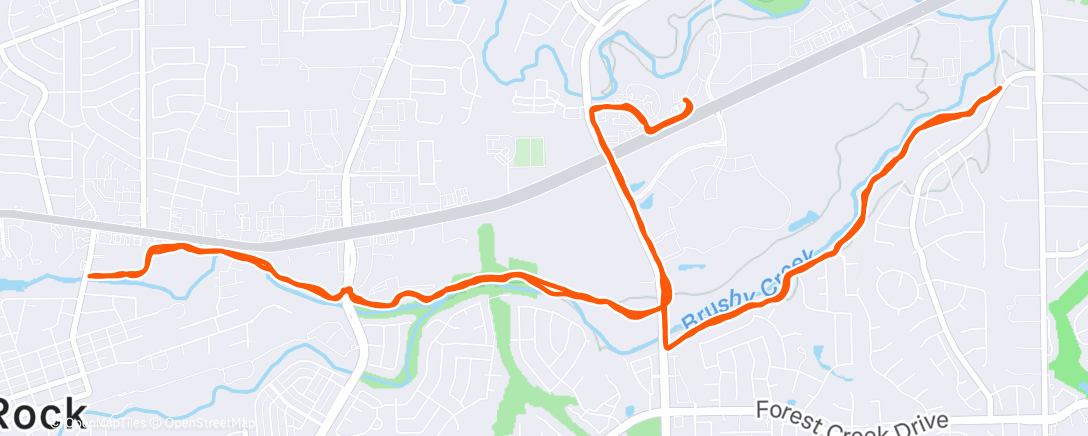 Map of the activity, Round Rock, TX: Old Settlers Park / Brushy Creek Bikepath 12