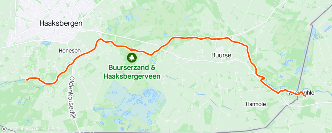 Mapa da atividade, Geocaching Buurserbeek trail