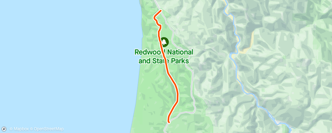Map of the activity, Redwood Ride
