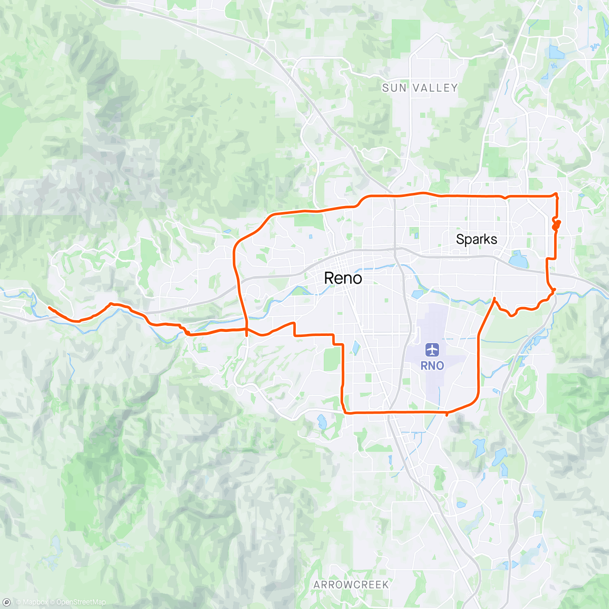 Map of the activity, Checking out some of Reno and Sparks, Nevada