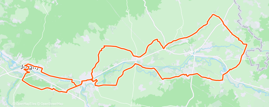 Map of the activity, Sortie vélo le midi avec 5 courageux à Cheny !