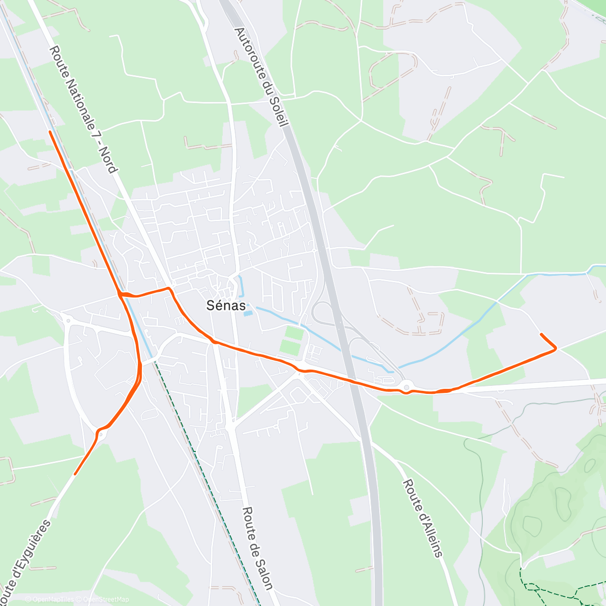 Map of the activity, Afternoon Run