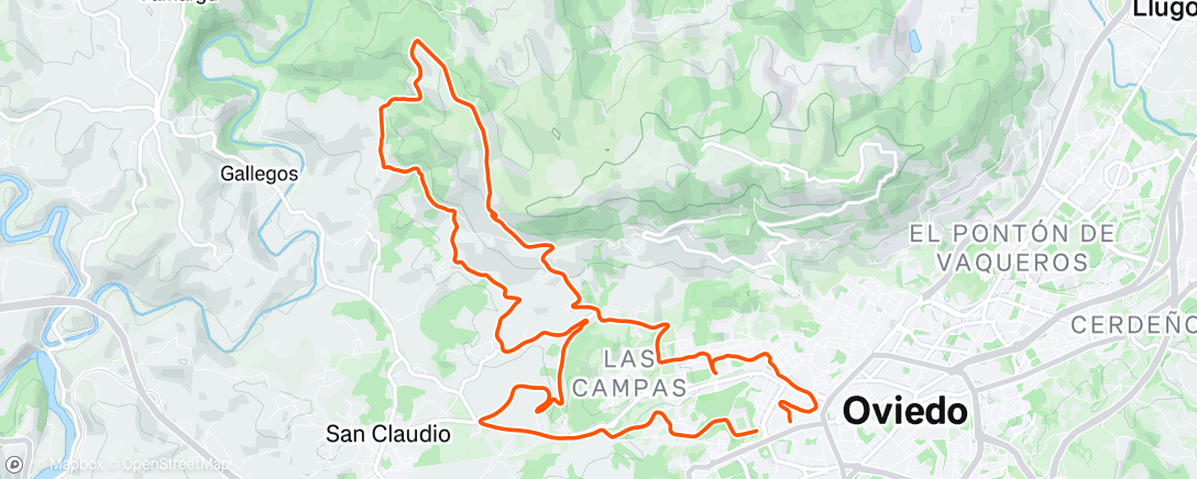 Map of the activity, Bicicleta de montaña por la tarde