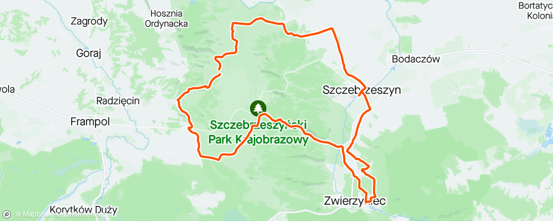 Map of the activity, Roztocze Wiosną 2024 dzień 2