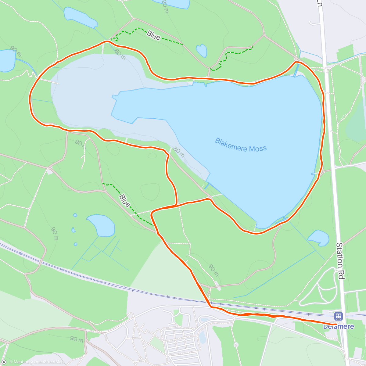 Map of the activity, Razzer's walking group