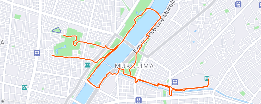 Map of the activity, Tokyo run