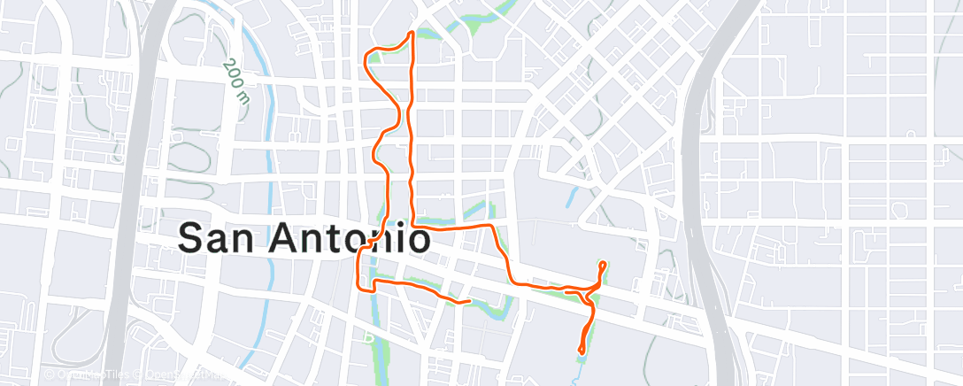 Map of the activity, Afternoon Run