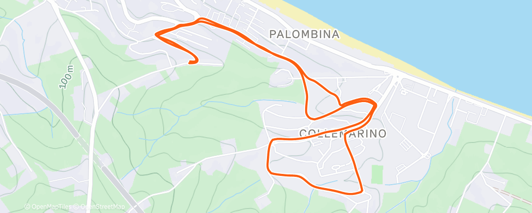Map of the activity, Evening Run