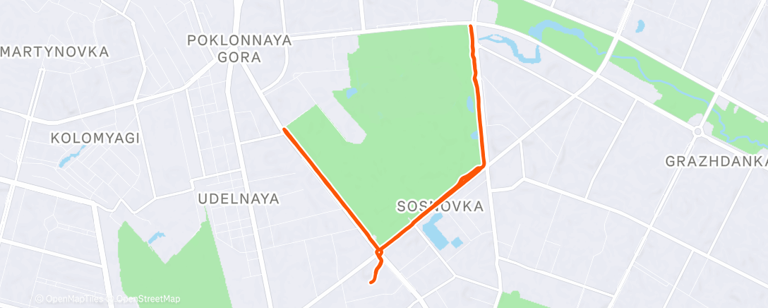 Map of the activity, Дневной забег