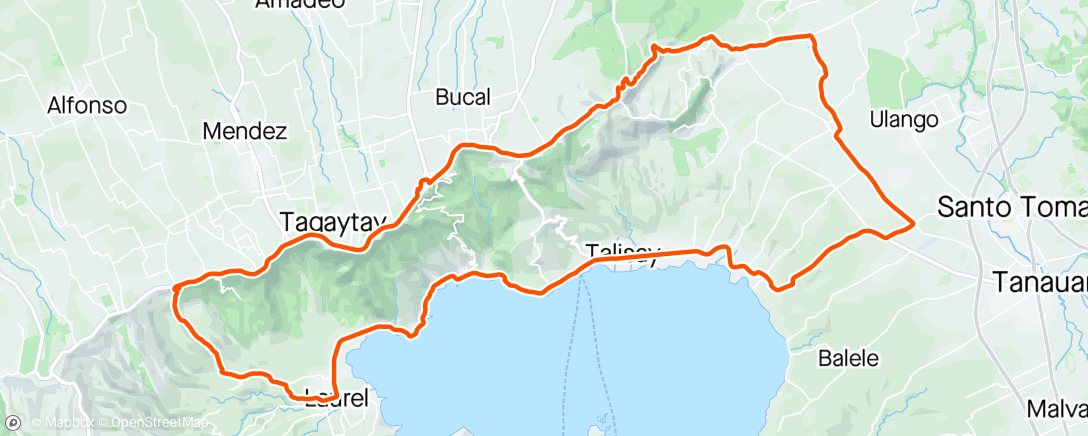 Map of the activity, Tagaytay Highlands to Blackwall