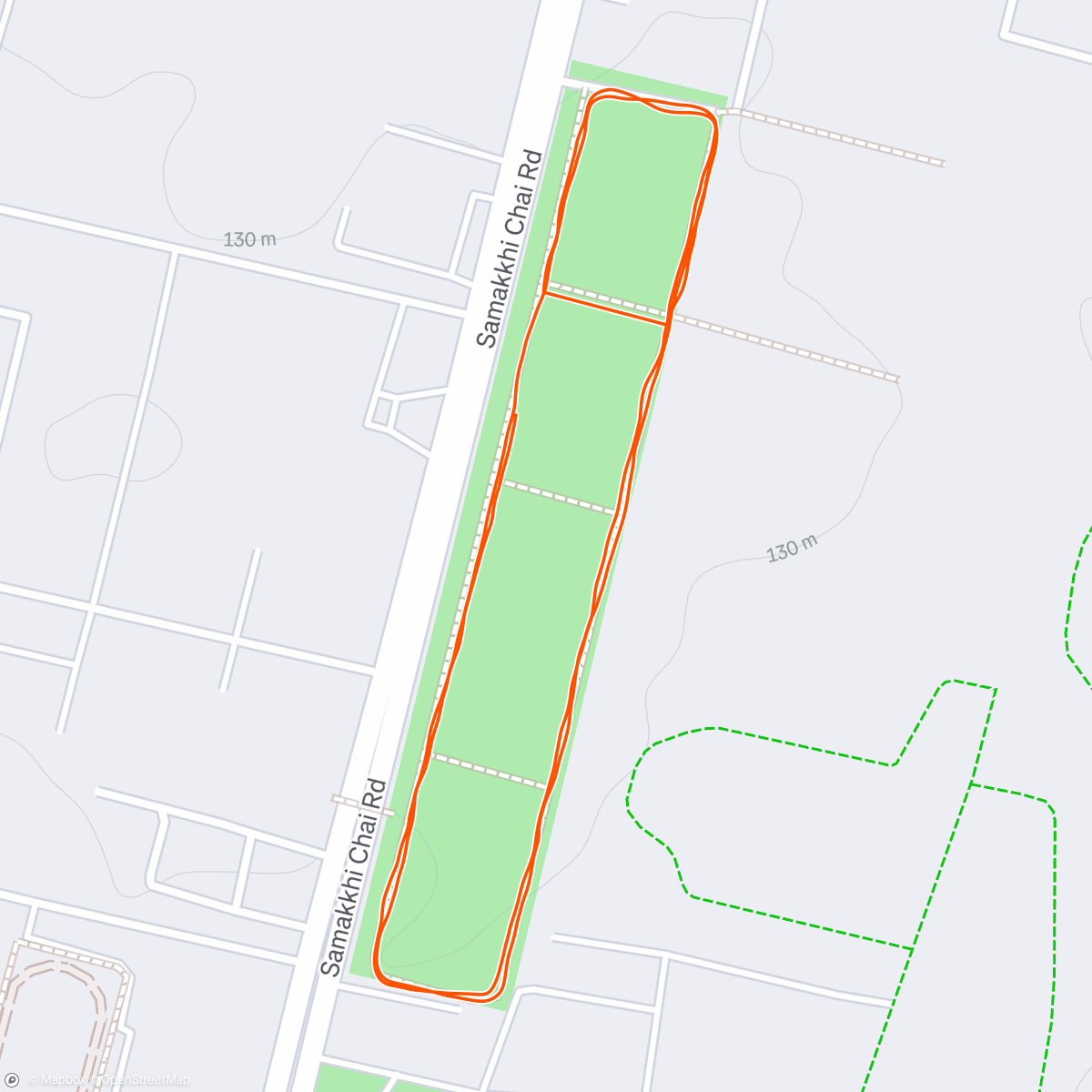 Map of the activity, Afternoon Run