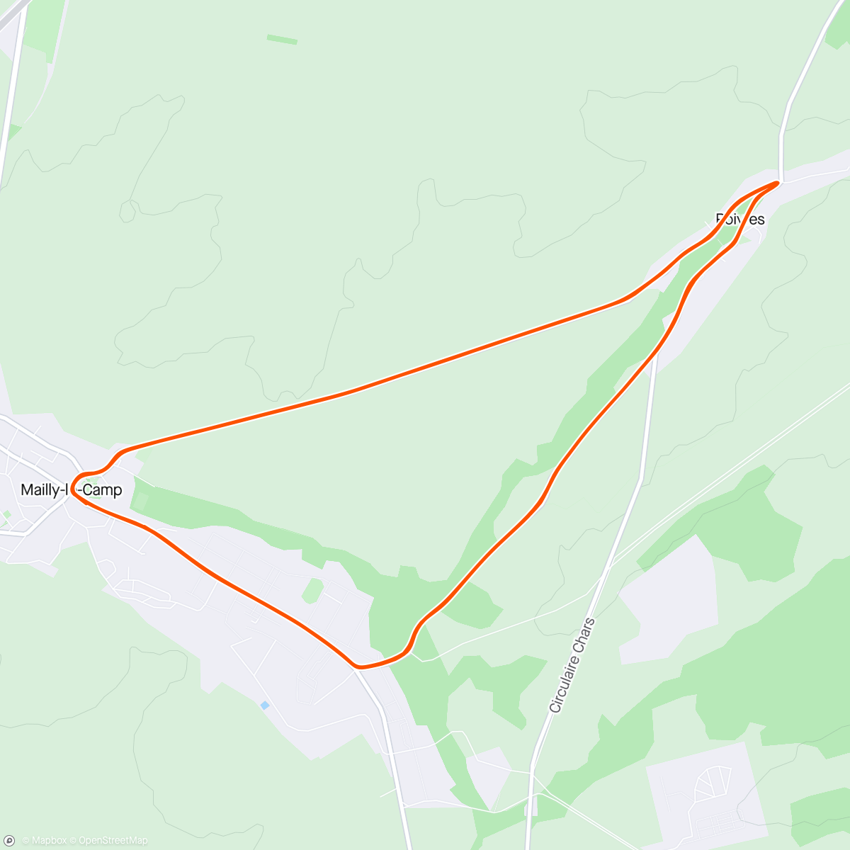 Map of the activity, Course mailly le camp