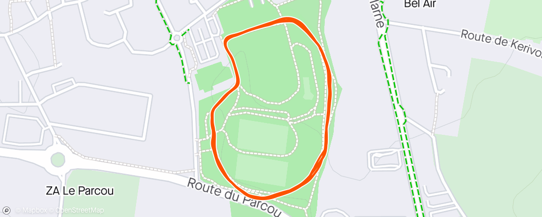 Map of the activity, Course à pied du midi