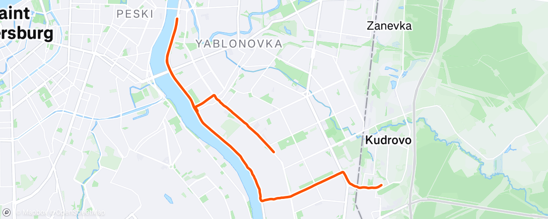 Map of the activity, Night Ride