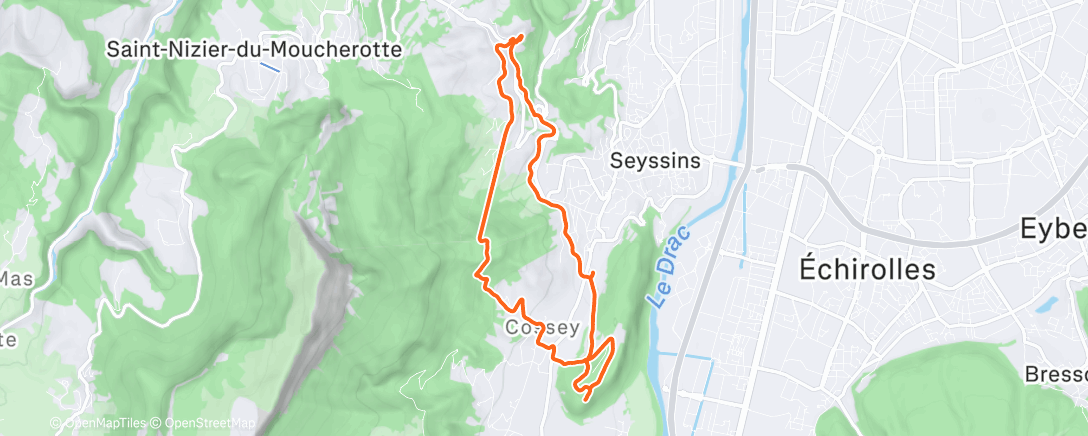 Map of the activity, Trail le matin