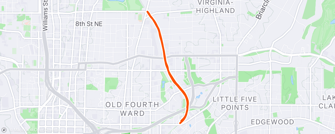 Map of the activity, Night Run