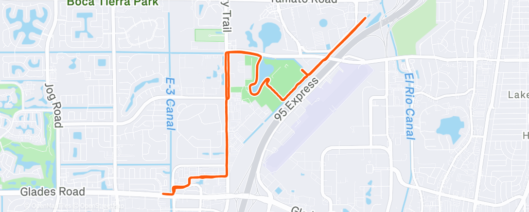 Map of the activity, (3 x 800m) + 600m + (2 x 800m)