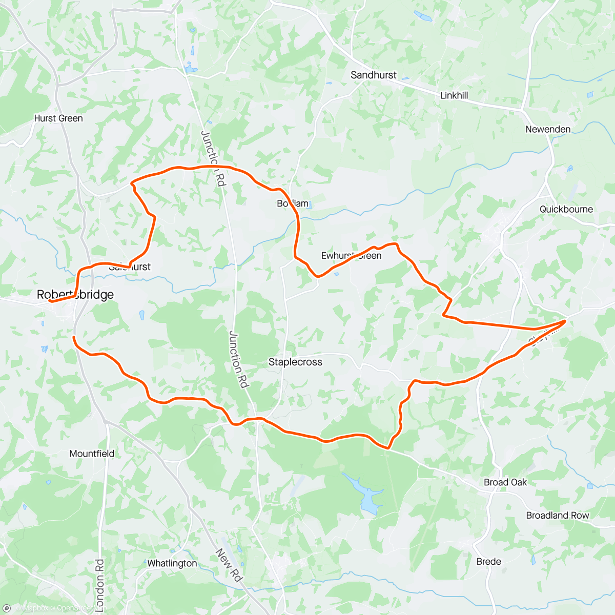 Map of the activity, Lane Ride with RRR + a tank and some deer