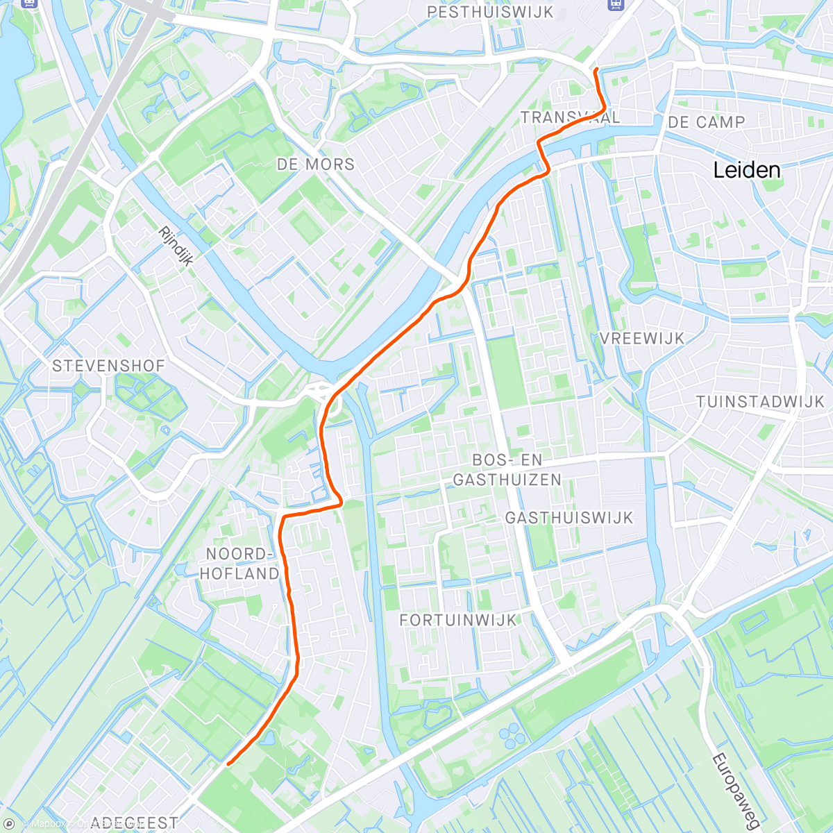 Mappa dell'attività Lekker wandelen naar de stad met Mariska, terug op de fiets