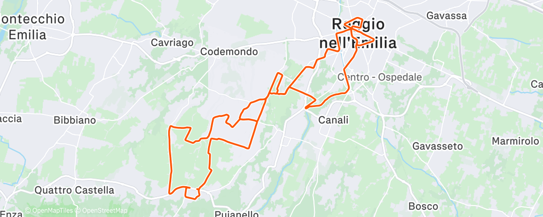 Map of the activity, Corsa mattutina