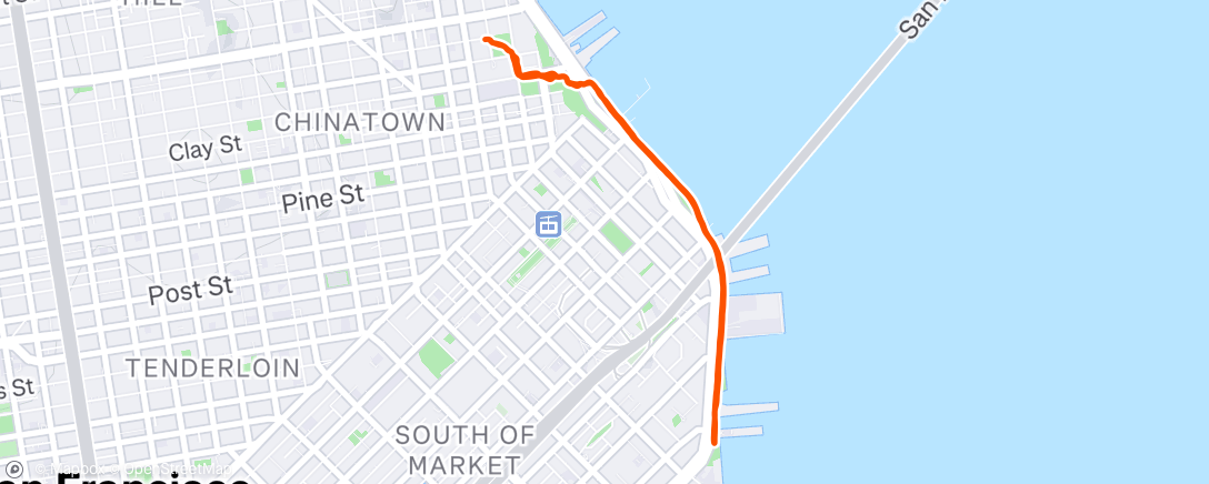 Map of the activity, Afternoon Run