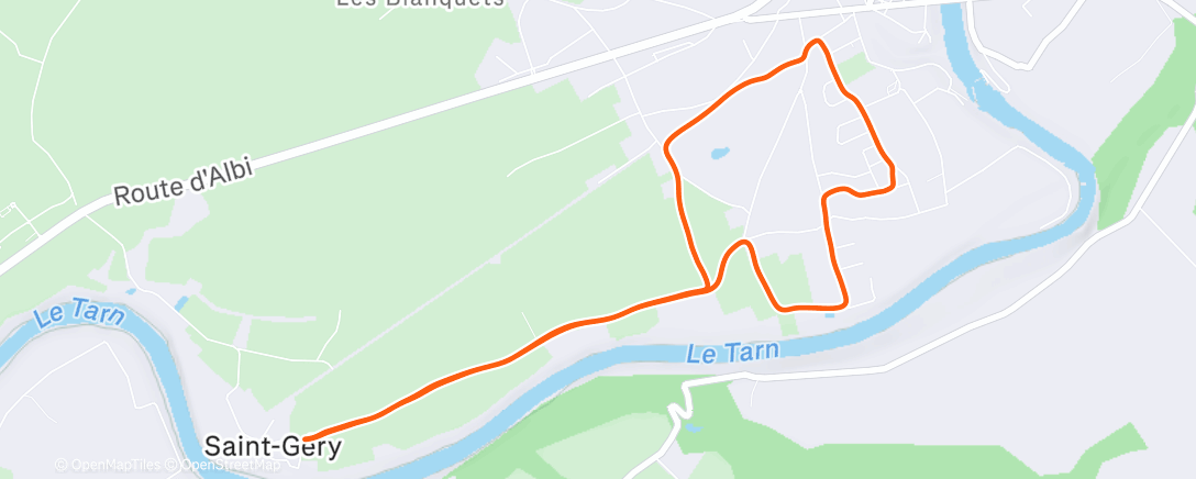 Map of the activity, Course à pied