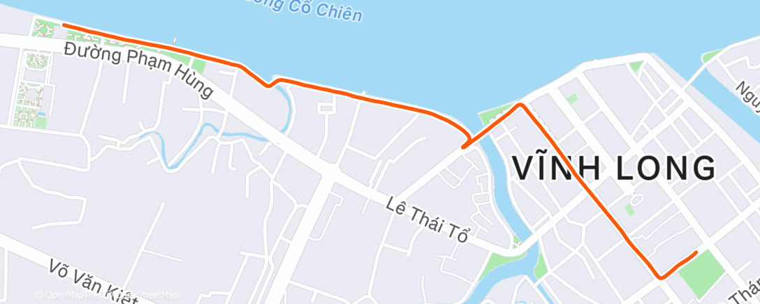 Map of the activity, Afternoon Run