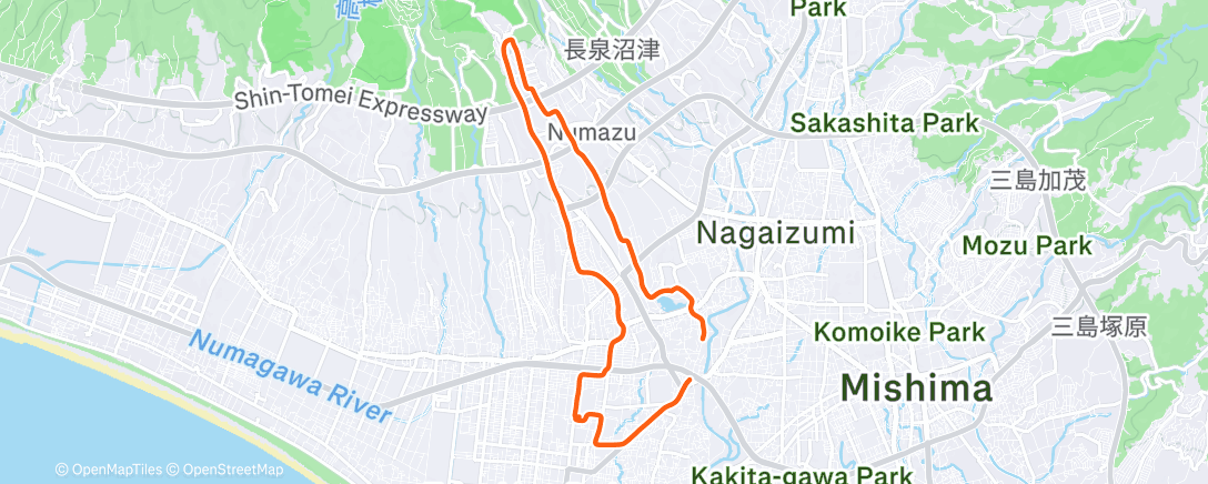 Map of the activity, 朝のライド (Dec. - 29)
