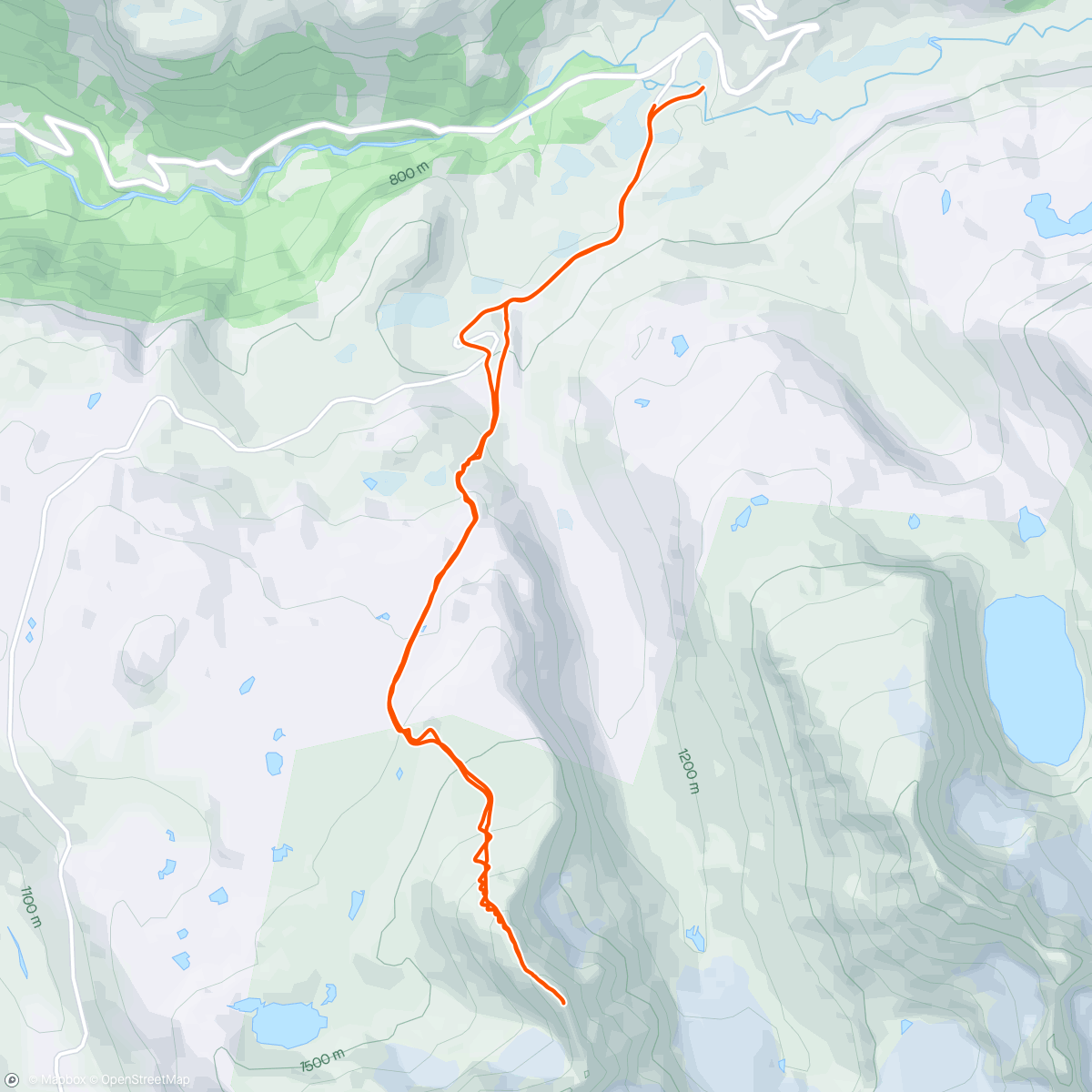 Map of the activity, Lauvnostinden 1950moh