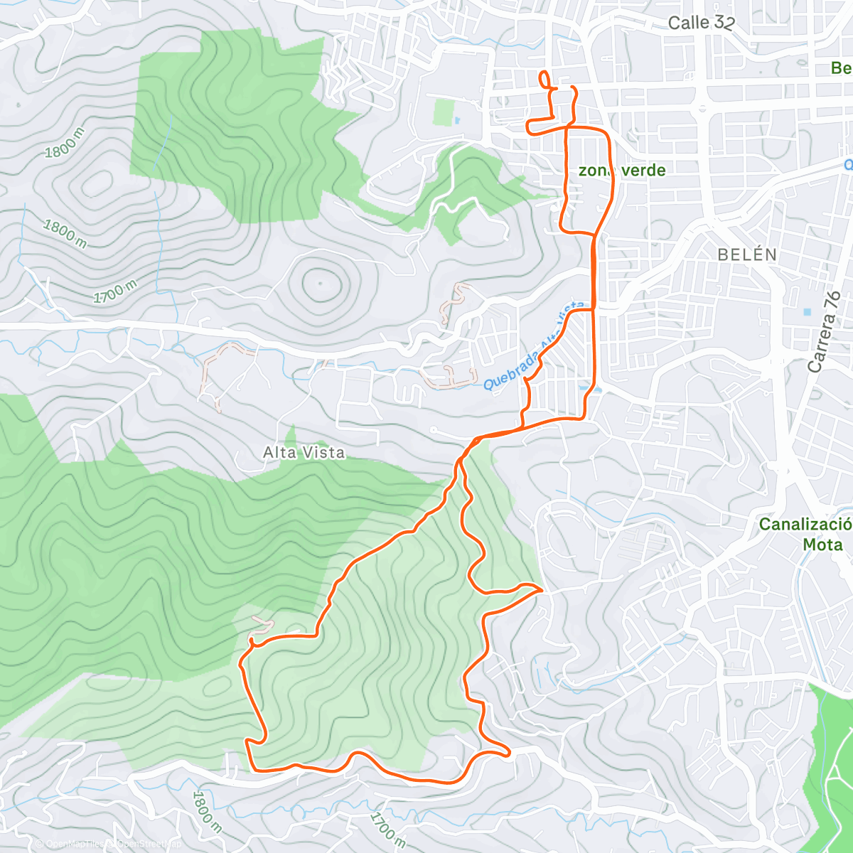 Map of the activity, Tres Cruces