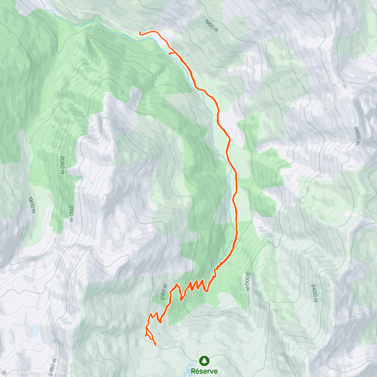Mapa da atividade, Rando dans la vallée de Laverq, eaux tortes