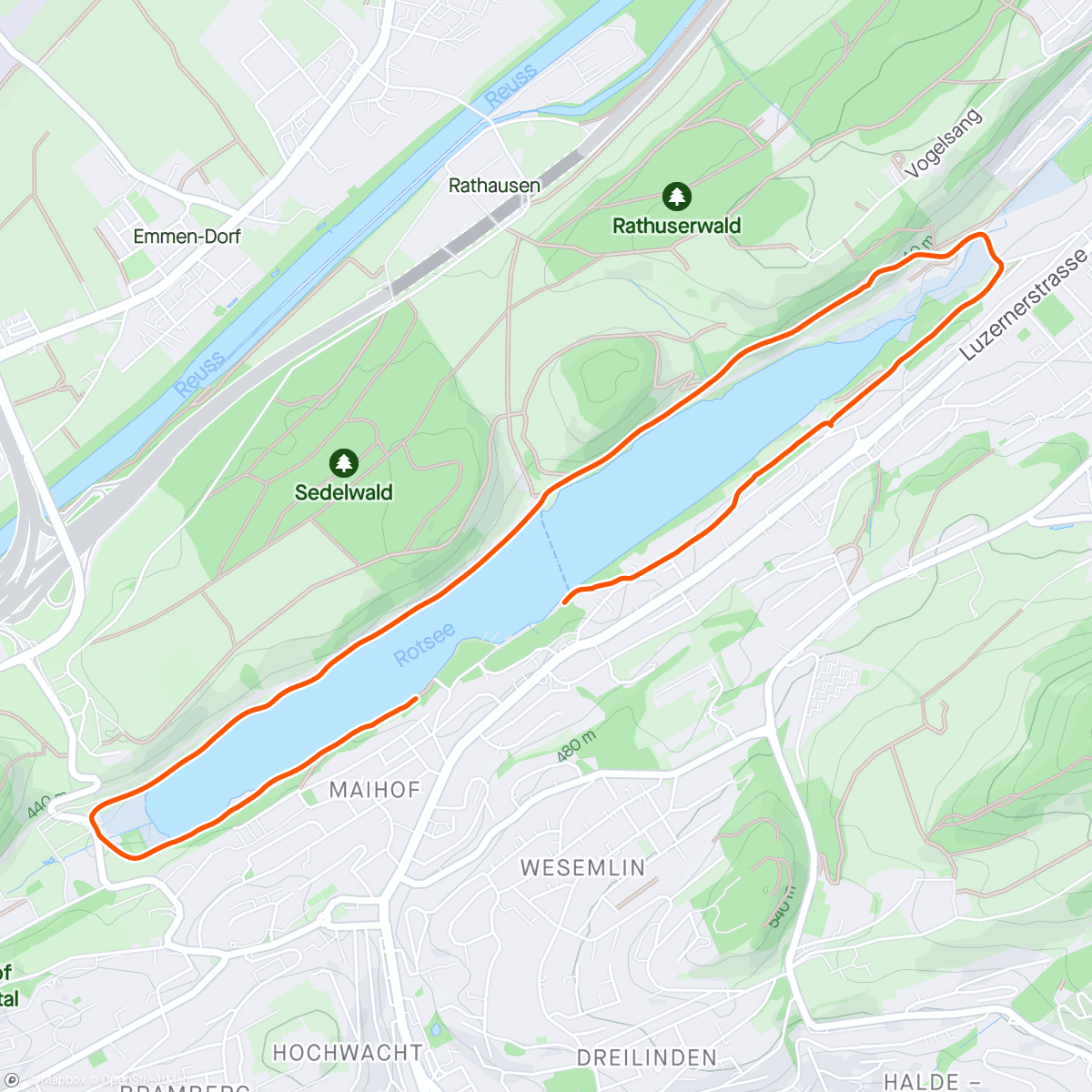 Mapa de la actividad, Lauf am Morgen