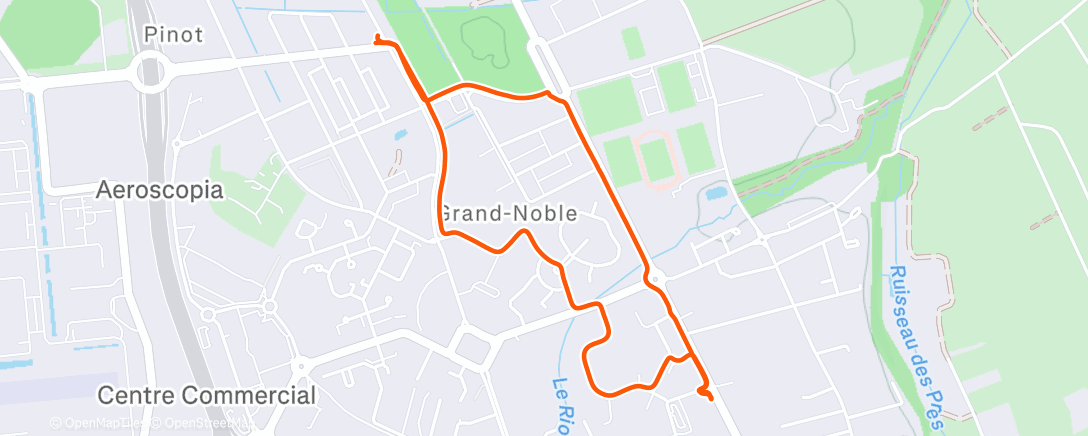 Map of the activity, Sortie vélo le matin