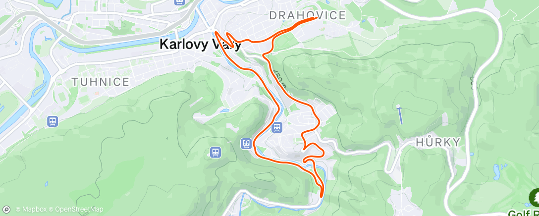 Map of the activity, 9 km @ 5:44/km, 100 up