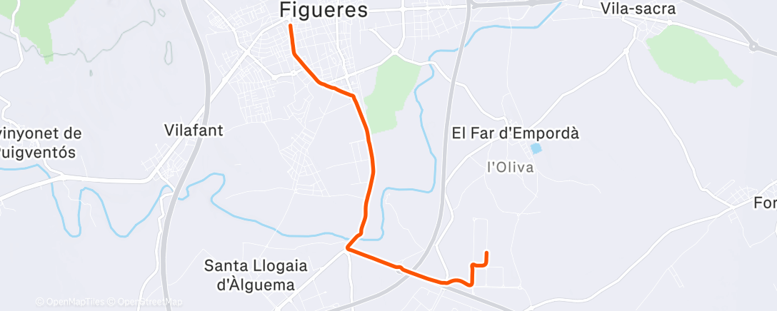 Map of the activity, Bicicleta por la mañana