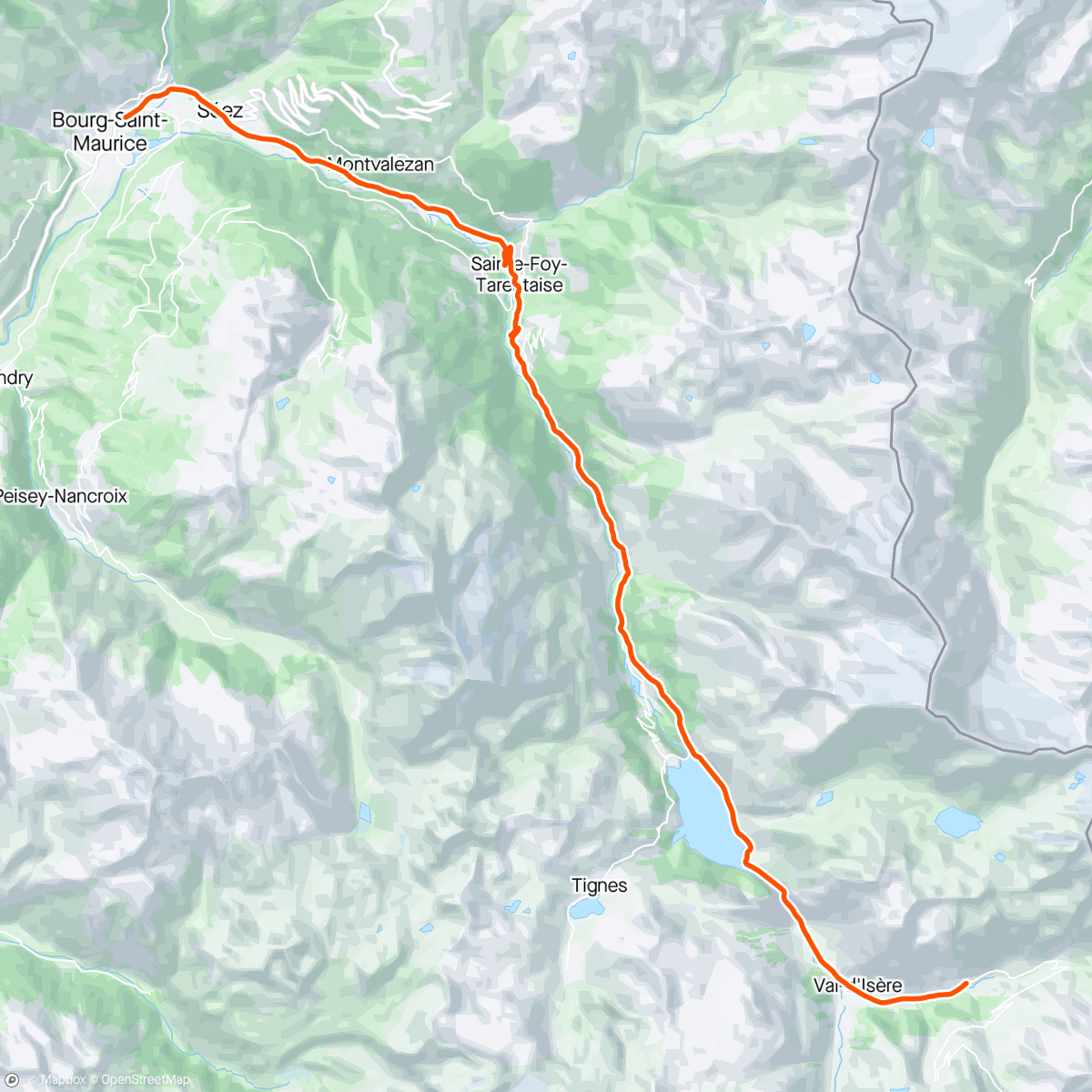 Map of the activity, Kinomap - VAL D'ISERE - BOURG ST MAURICE