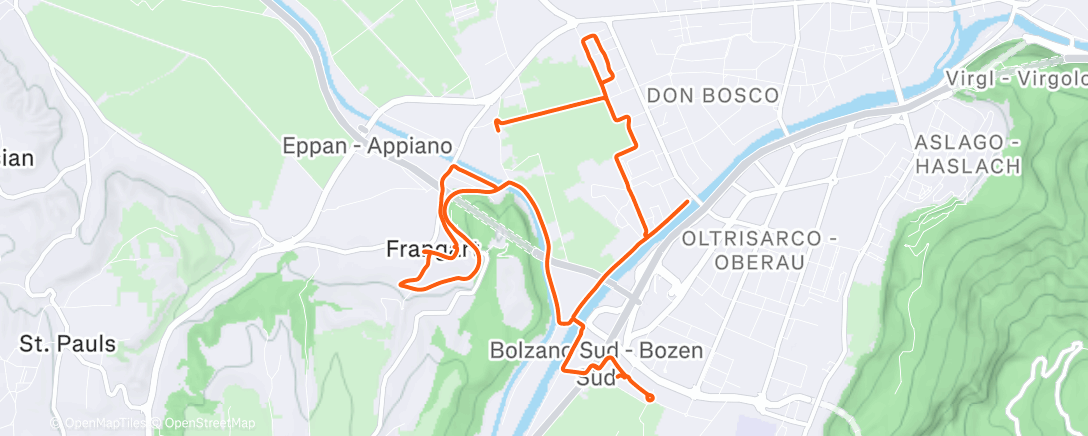 Карта физической активности (Mittagsradfahrt)