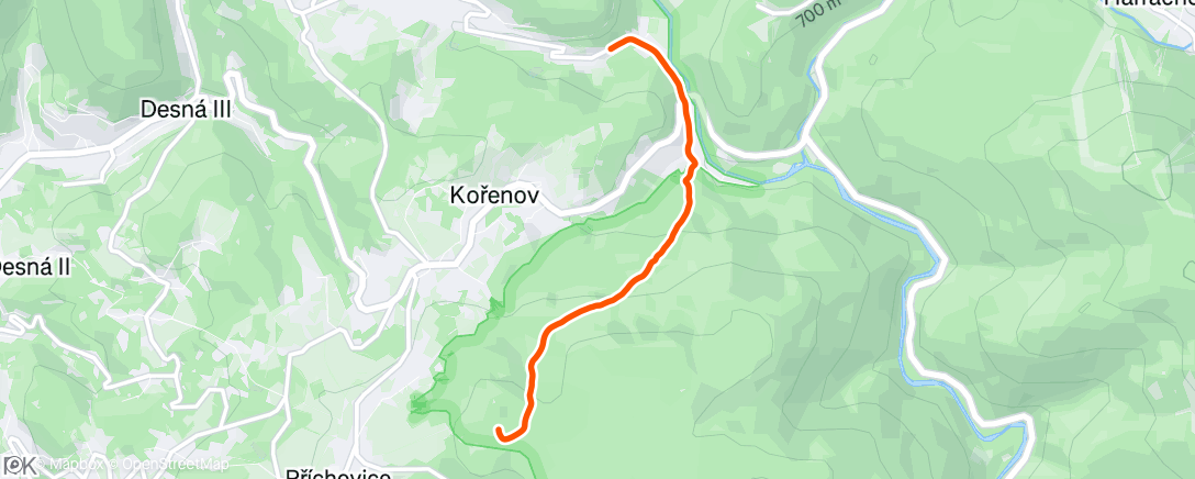 Map of the activity, Afternoon Walk