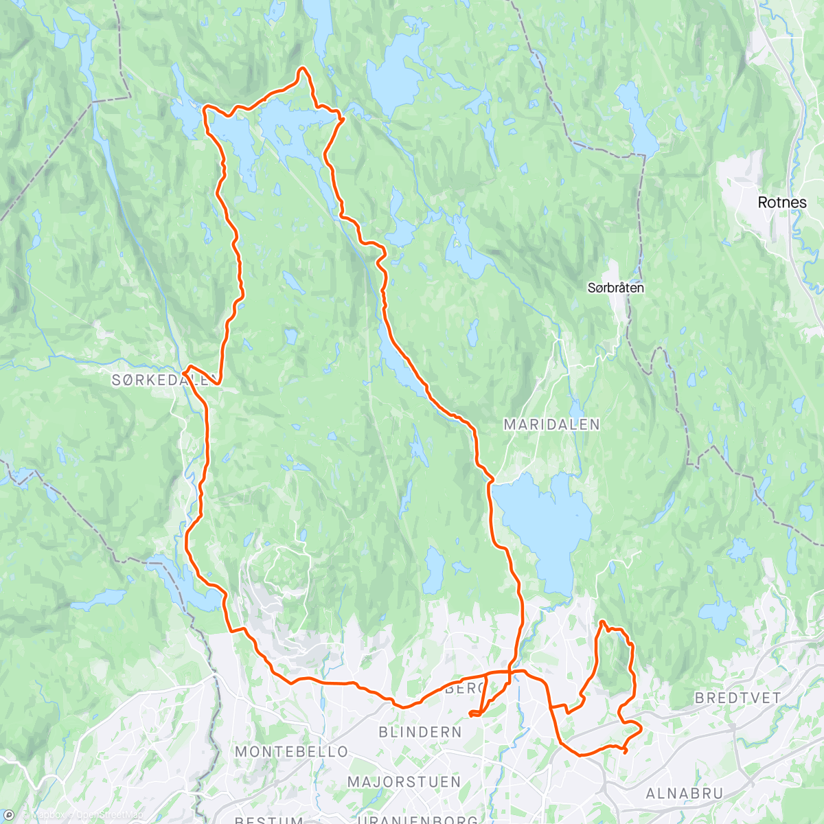 Map of the activity, Ingvild Kjerkols minneløp - siste etappe