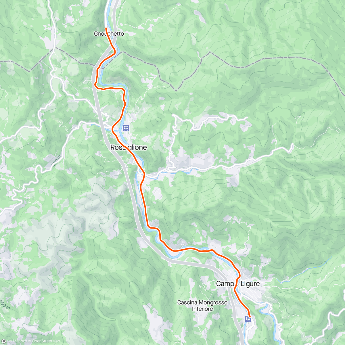 Map of the activity, ROUVY - Ovada to Campo Ligure | Italy