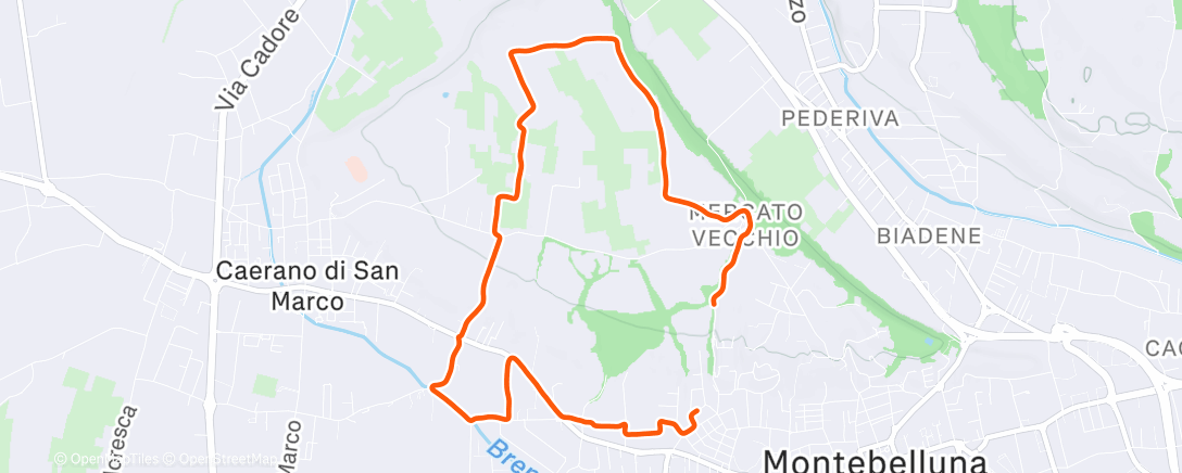 Map of the activity, Corsa pomeridiana