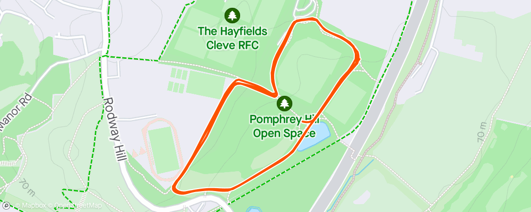 Map of the activity, Pomphey Hill parkrun