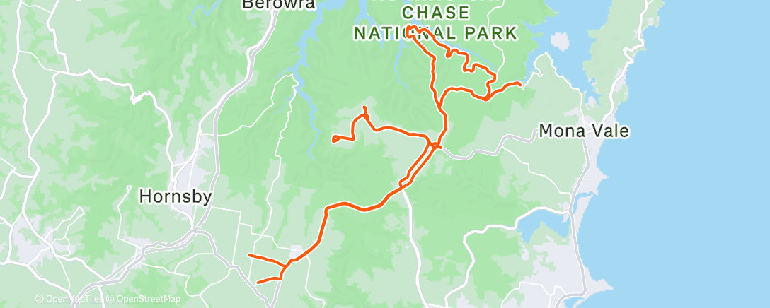 Map of the activity, Cycling