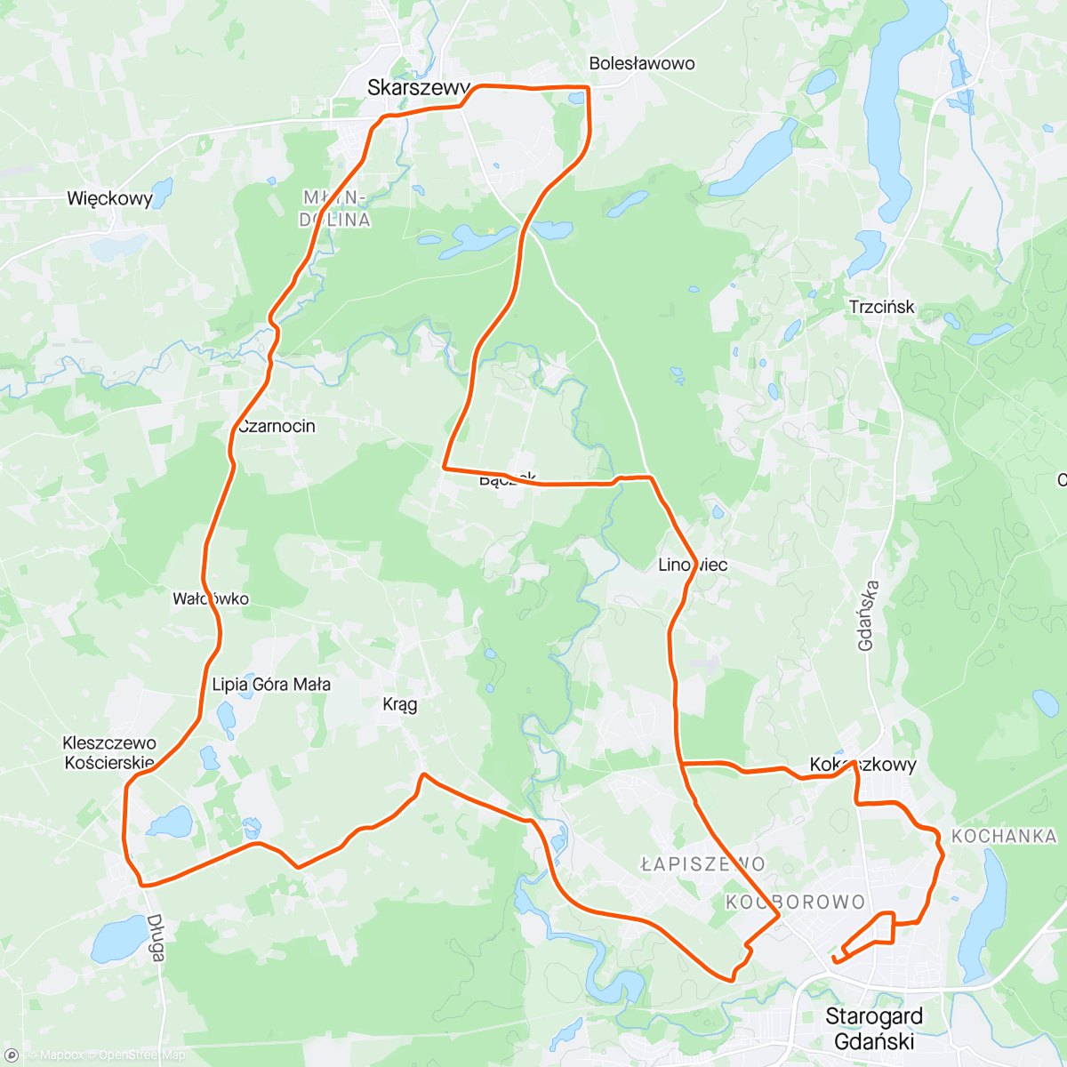 Map of the activity, Lunch Piździ Ride 🤷‍♂️🥶
