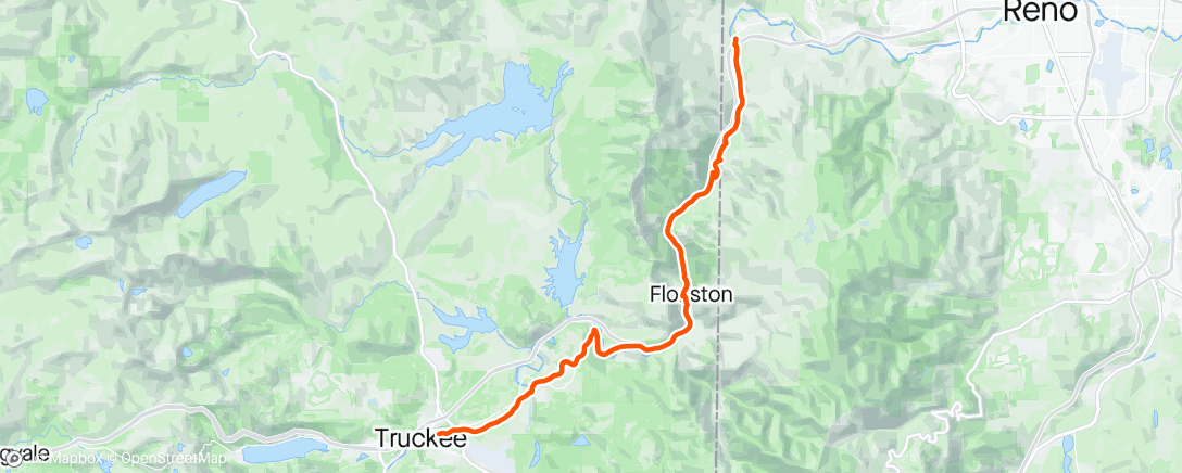 Карта физической активности (Multimodal Reno trip: long run segment)