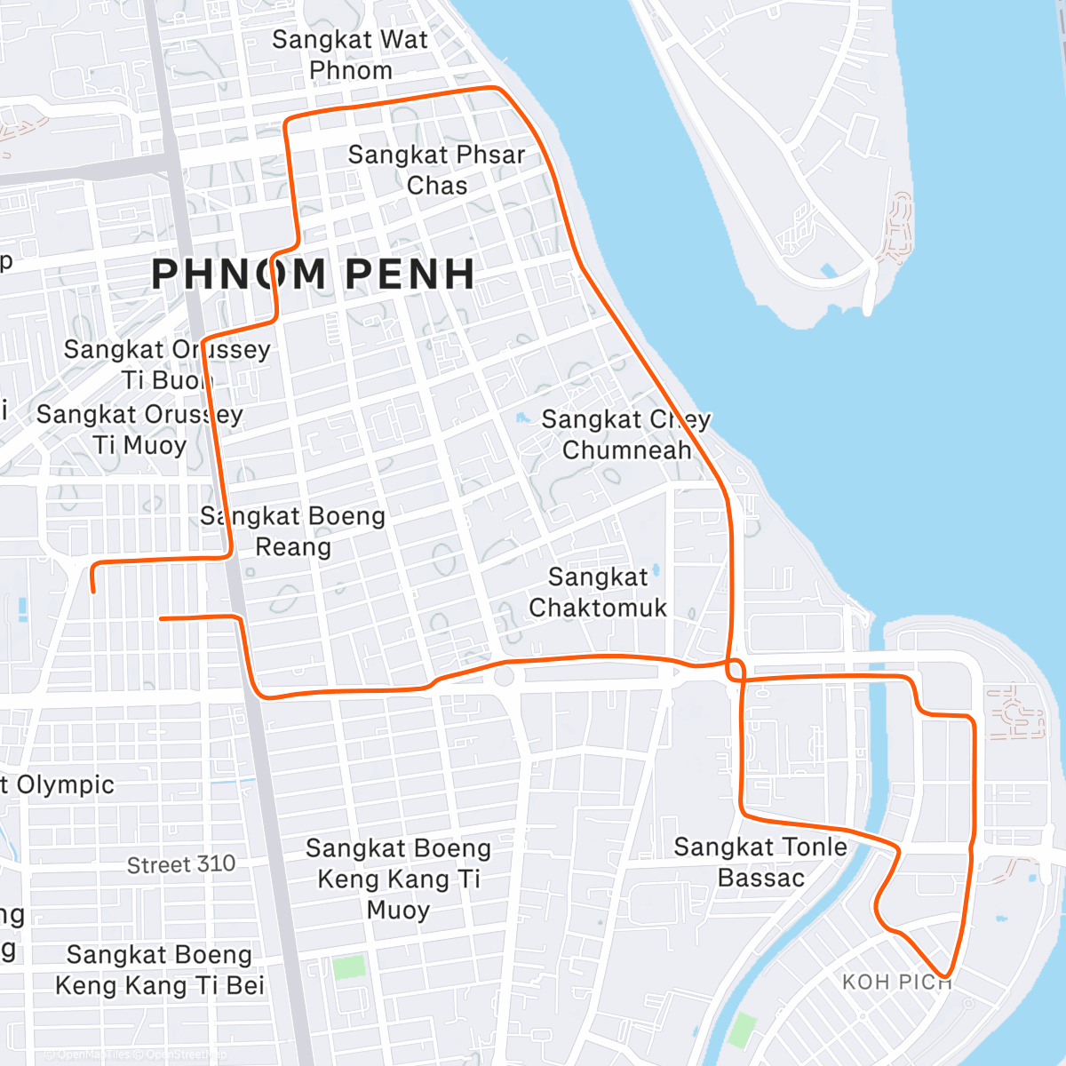 Map of the activity, Morning Ride 1096